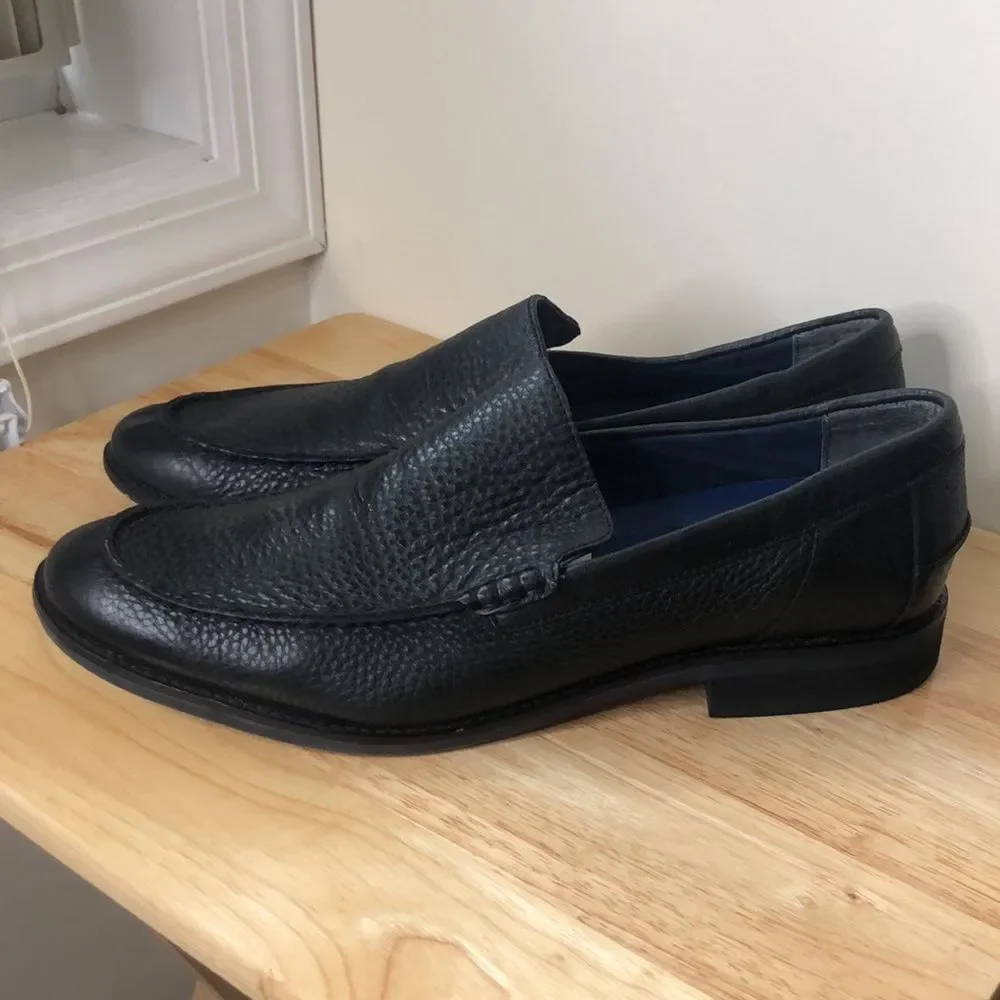MARK NASON for SKECHERS size 13 black casual dress leather slip on loafers